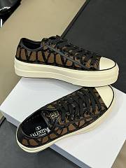 Valentino Garavani Iconograph Canva Brown Sneakers - 3