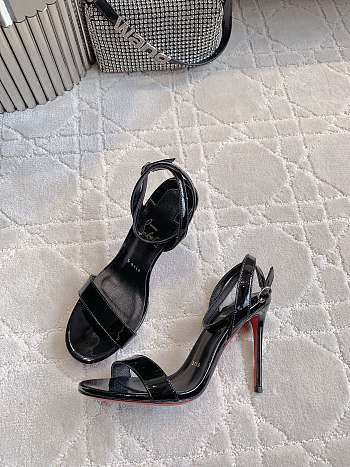 Christian Louboutin Spikaqueen Black Patent Heel 10cm