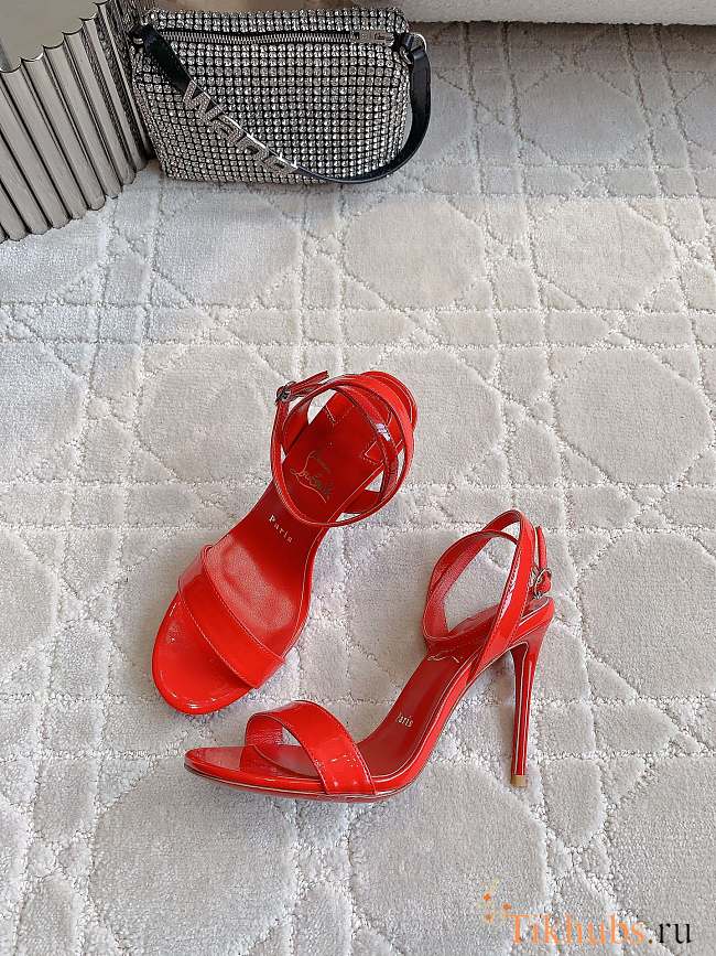 Christian Louboutin Spikaqueen Red Patent Heel 10cm - 1