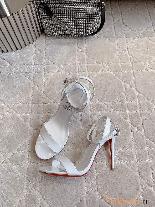 Christian Louboutin Spikaqueen White Patent Heel 10cm - 1