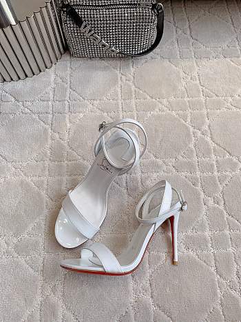Christian Louboutin Spikaqueen White Patent Heel 10cm