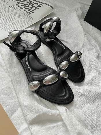 Alexander Wang Women's Black Dome Flat Sandals