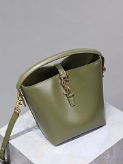 YSL LE 37 Shiny Leather Green 20x25x16cm - 3