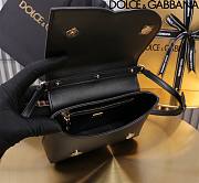 Dolce & Gabbana Black Small Leather Top Handle Bag 17.5x13.5x6.5cm - 6