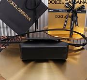 Dolce & Gabbana Black Small Leather Top Handle Bag 17.5x13.5x6.5cm - 3