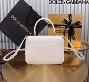 Dolce & Gabbana White Small Leather Top Handle Bag 17.5x13.5x6.5cm - 3