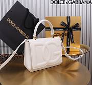 Dolce & Gabbana White Small Leather Top Handle Bag 17.5x13.5x6.5cm - 4