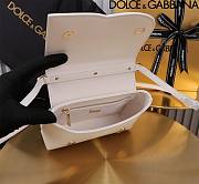 Dolce & Gabbana White Small Leather Top Handle Bag 17.5x13.5x6.5cm - 2