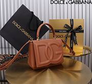 Dolce & Gabbana Brown Small Leather Top Handle Bag 17.5x13.5x6.5cm - 4