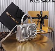 Dolce & Gabbana Silver Small Leather Top Handle Bag 17.5x13.5x6.5cm - 3