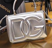 Dolce & Gabbana Silver Small Leather Top Handle Bag 17.5x13.5x6.5cm - 4