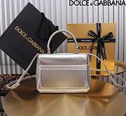 Dolce & Gabbana Silver Small Leather Top Handle Bag 17.5x13.5x6.5cm - 2