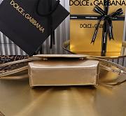 Dolce & Gabbana Gold Small Leather Top Handle Bag 17.5x13.5x6.5cm - 6