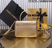 Dolce & Gabbana Gold Small Leather Top Handle Bag 17.5x13.5x6.5cm - 3