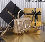 Dolce & Gabbana Gold Small Leather Top Handle Bag 17.5x13.5x6.5cm - 2