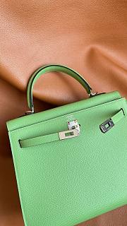 Hermes Kelly 25 Bag Green Silver 25cm - 6