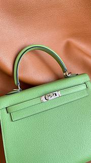 Hermes Kelly 25 Bag Green Silver 25cm - 4