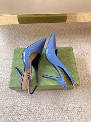 Gucci Signoria Slingback Pump Blue Patent Heel 10.5cm - 4