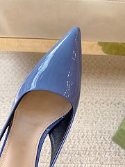 Gucci Signoria Slingback Pump Blue Patent Heel 10.5cm - 3