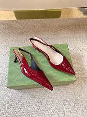 Gucci Signoria Slingback Pump Red Wine Patent Heel 4.5cm - 1