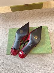 Gucci Signoria Slingback Pump Red Wine Patent Heel 4.5cm - 5