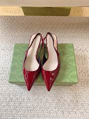 Gucci Signoria Slingback Pump Red Wine Patent Heel 4.5cm - 4