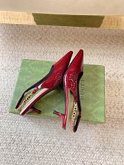 Gucci Signoria Slingback Pump Red Wine Patent Heel 4.5cm - 3