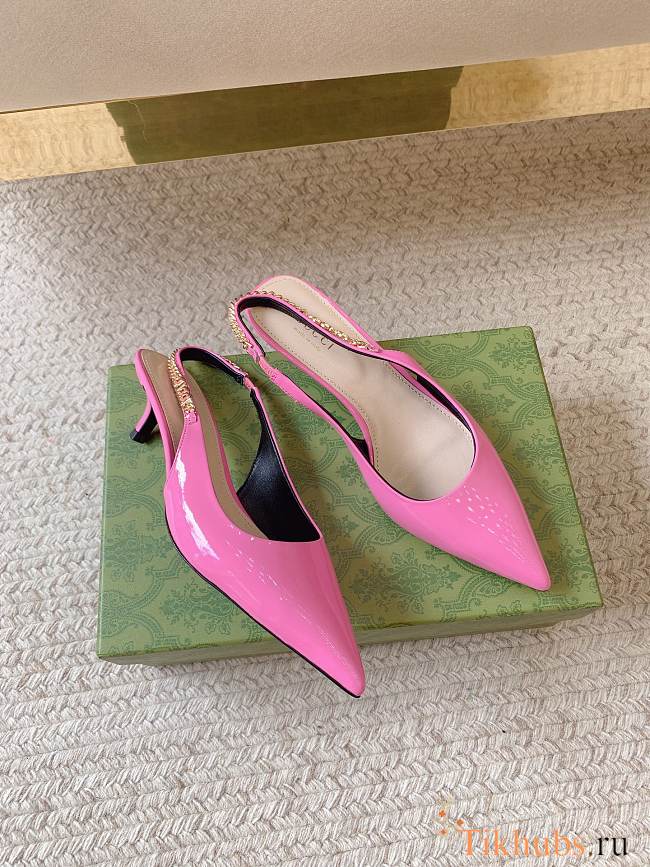 Gucci Signoria Slingback Pump Pink Patent Heel 4.5cm - 1