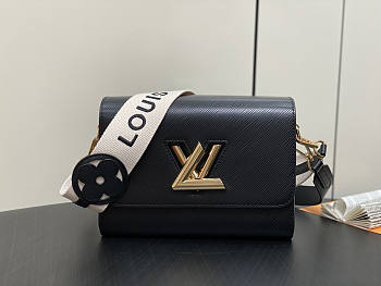Louis Vuitton LV Twist MM Black Epi Smooth 23 x 17 x 9.5 cm