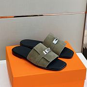 Hermes Gabriel Sandal Black Green  - 1