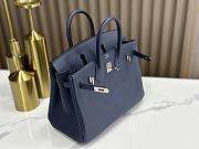 Hermes Birkin 25 Navy Blue Togo Silver Bag 25cm - 6