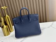 Hermes Birkin 25 Navy Blue Togo Silver Bag 25cm - 4