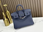 Hermes Birkin 25 Navy Blue Togo Silver Bag 25cm - 3