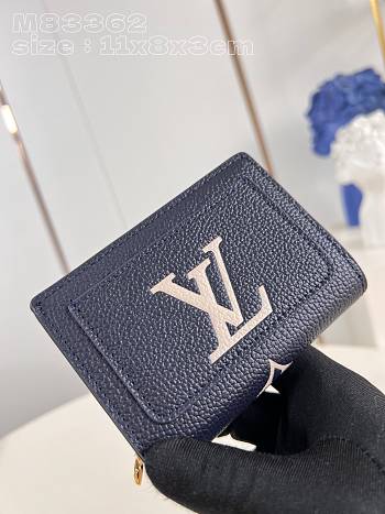 Louis Vuitton LV Wallet Cléa Navy Blue 11 x 8.5 x 3.5 cm