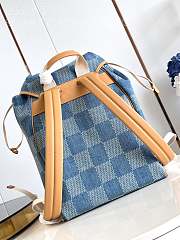 Louis Vuitton LV Montsouris Backpack Damier Blue Denim 32x40x19cm - 4