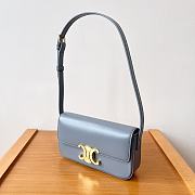 Celine Triomphe Shoulder Bag Light Blue 20x10x4cm - 3