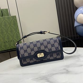 Gucci Luce Mini Shoulder Bag Blue 20x10x4cm