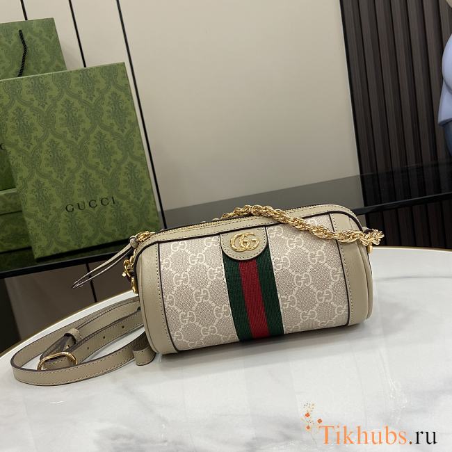 Gucci Ophidia Mini Shoulder Bag Beige White 18.5x10x10cm - 1