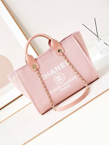 Chanel Shopping Tote Bag Canvas Light Pink 38cm