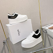 Celine Block Sneakers With Wedge Outsole In Calfskin White - 3