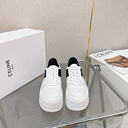 Celine Block Sneakers With Wedge Outsole In Calfskin White - 2