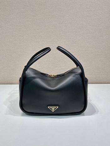 Prada Leather Handbag Black Bag 25x18x10cm