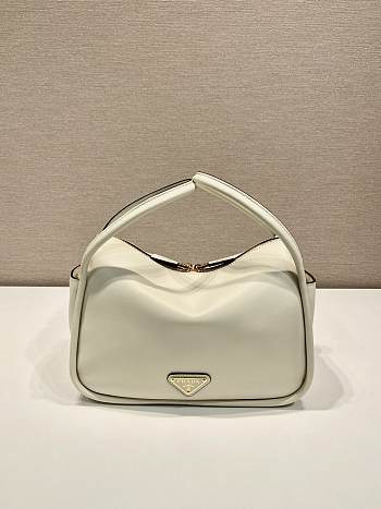 Prada Leather Handbag White Bag 25x18x10cm