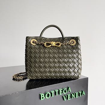 Bottega Veneta Small Andiamo Kaki 25x22x10.5cm