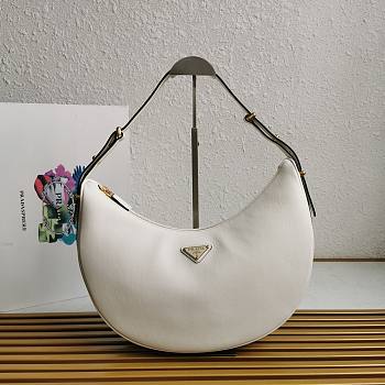 Prada Arqué Large Leather Shoulder Bag White 35x22.5x8cm