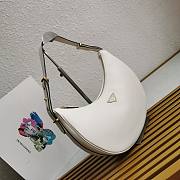 Prada Arqué Large Leather Shoulder Bag White 35x22.5x8cm - 3