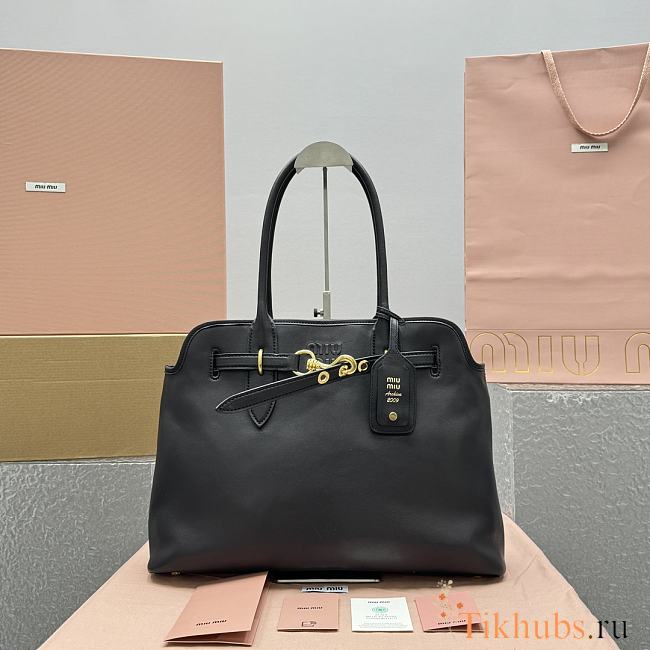 Miu Miu Aventure Nappa Leather Black Bag 40x31x13cm - 1