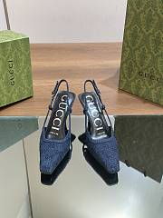 Gucci GG Denim Slingback Heel 7.5cm - 4