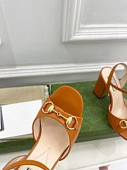 Gucci Women's Horsebit Sandal Light Brown 9.5/6.5cm - 3