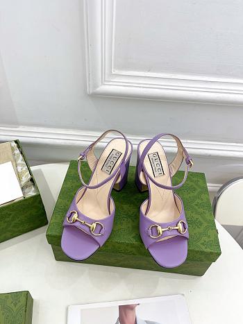 Gucci Women's Horsebit Sandal Purple 9.5/6.5cm